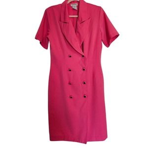 Vtg jennifer james pink button down dress